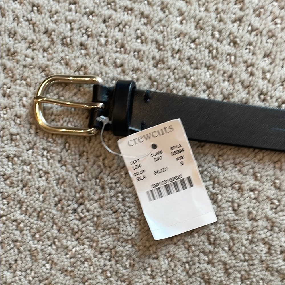 LOT OF 2 Crewcuts Boys Black Genuine Leather Belt with Silver Buckle - Picture 3 of 6